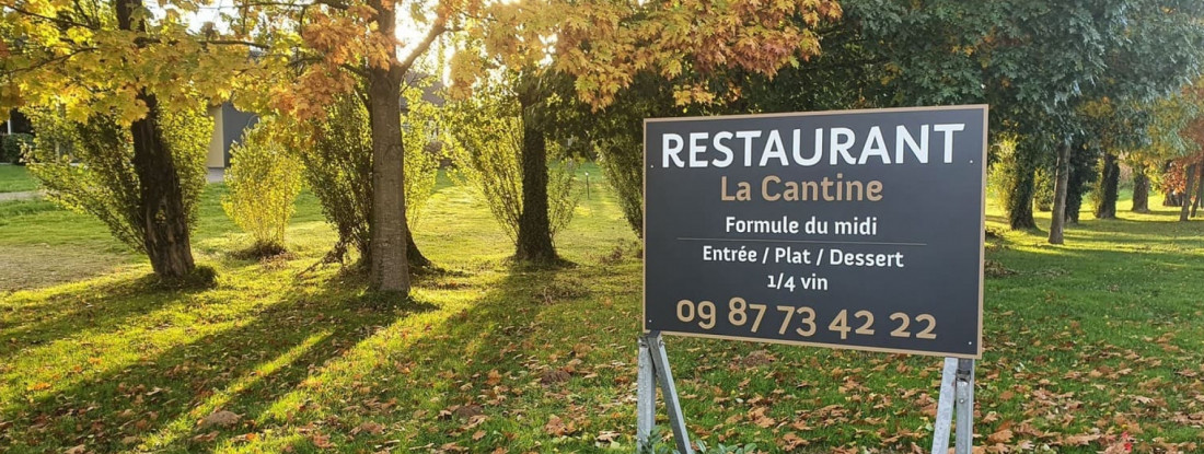 Enseigne panneau Alu pour le restaurant La Cantine